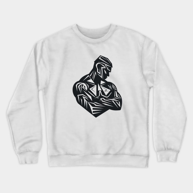 Man Strong Will Power Vector Graphic Crewneck Sweatshirt by Cubebox